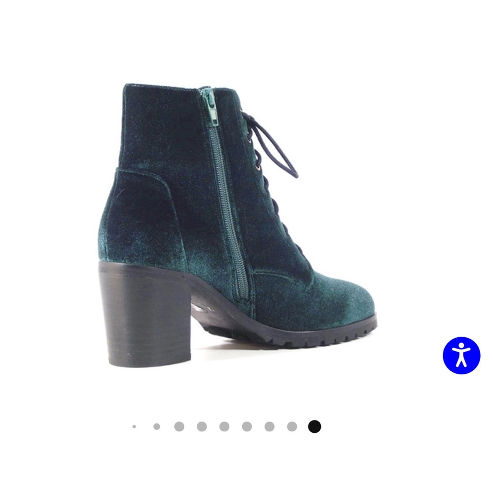 WORN ONCE Emerald Green Velvet Ankle Booties